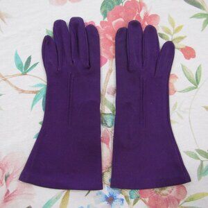 Vintage Royal Purple Nylon Gloves-10" Bracelet Length--Size 6 1/2--#BW185--09/19